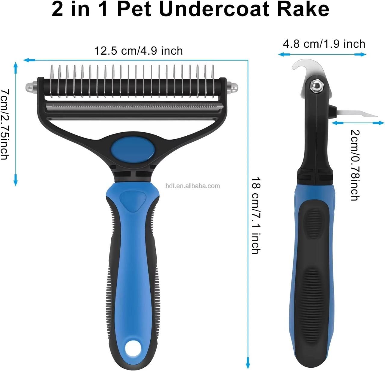 2 in 1 De-shedding Grooming Undercoat Brush