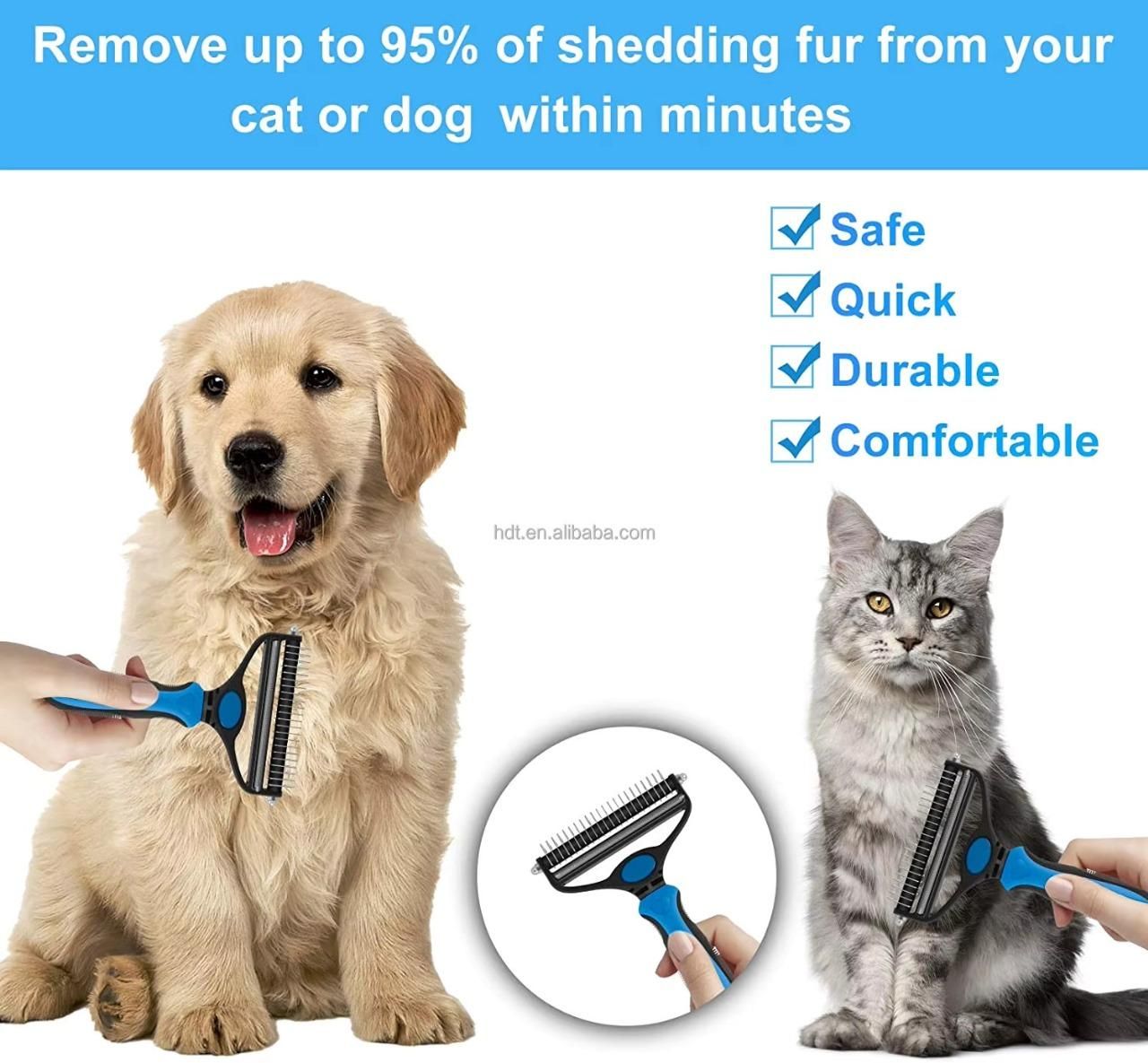 2 in 1 De-shedding Grooming Undercoat Brush