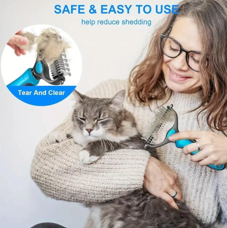 2 in 1 De-shedding Grooming Undercoat Brush
